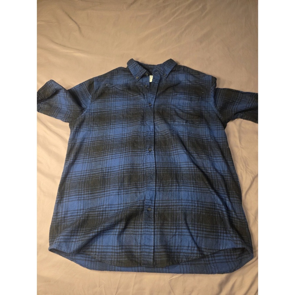 Croft & Barrow Men's Shirt Burgundy Flannel Size Large Cotton Long Sleeve Button